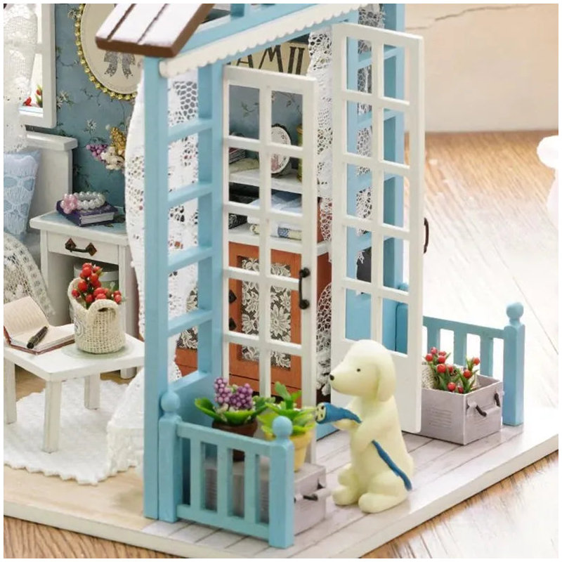 Wizardi Miniature Roombox Kit - Summer Terrace Dollhouse Kit