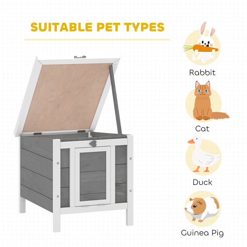 Weather Resistant Rabbit Hutch, Grey