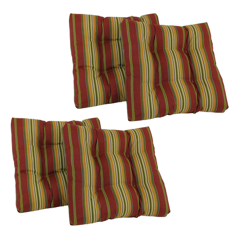 Coussin de chaise d'extérieur, Rubis rayé Kingsley