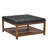 Premium Tufted Linen Square Ottoman Coffee Table with Under-Seat Storage