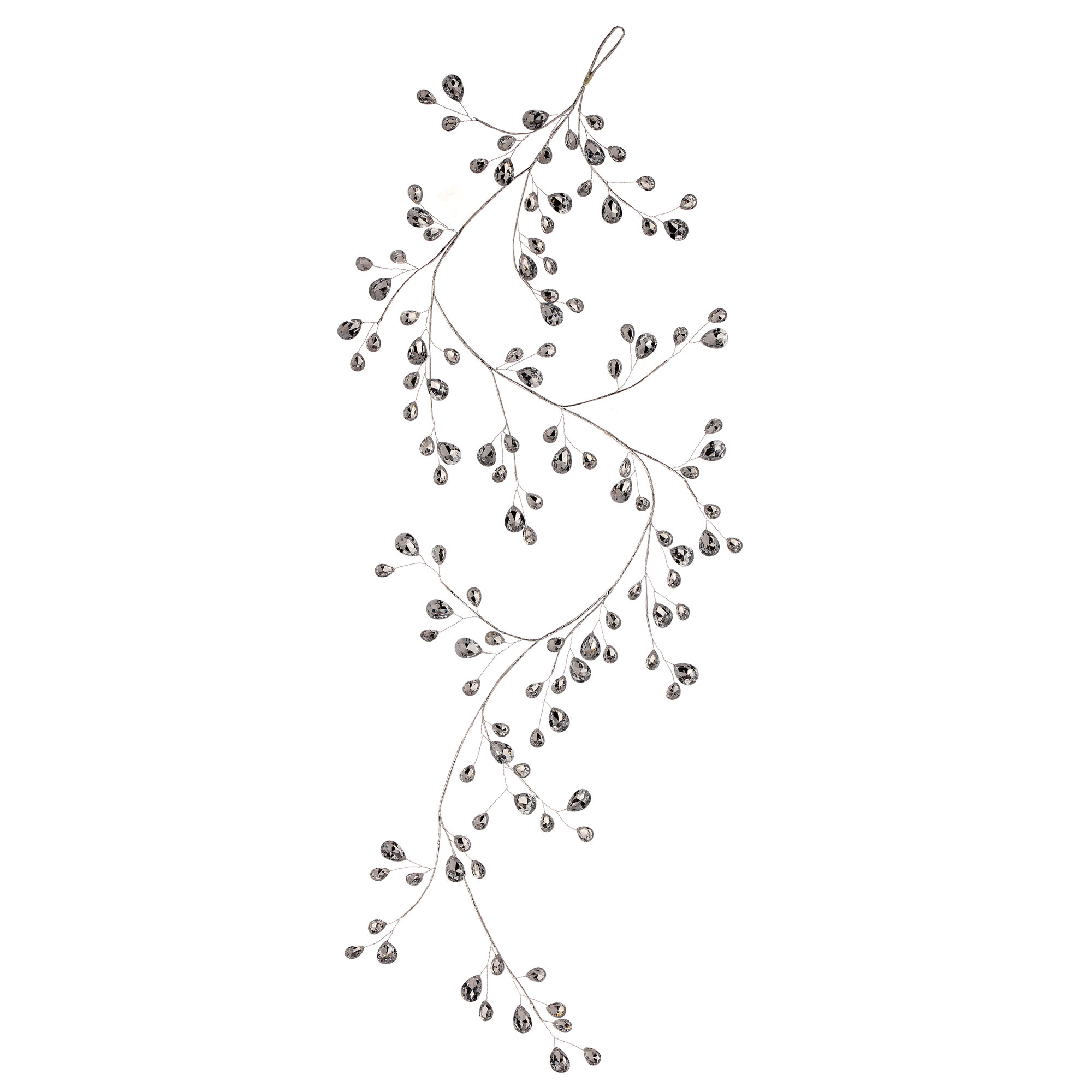 HALLELUJAH Metal Jewel Garland, Silver, 4.5" H x 48" W x 1" D