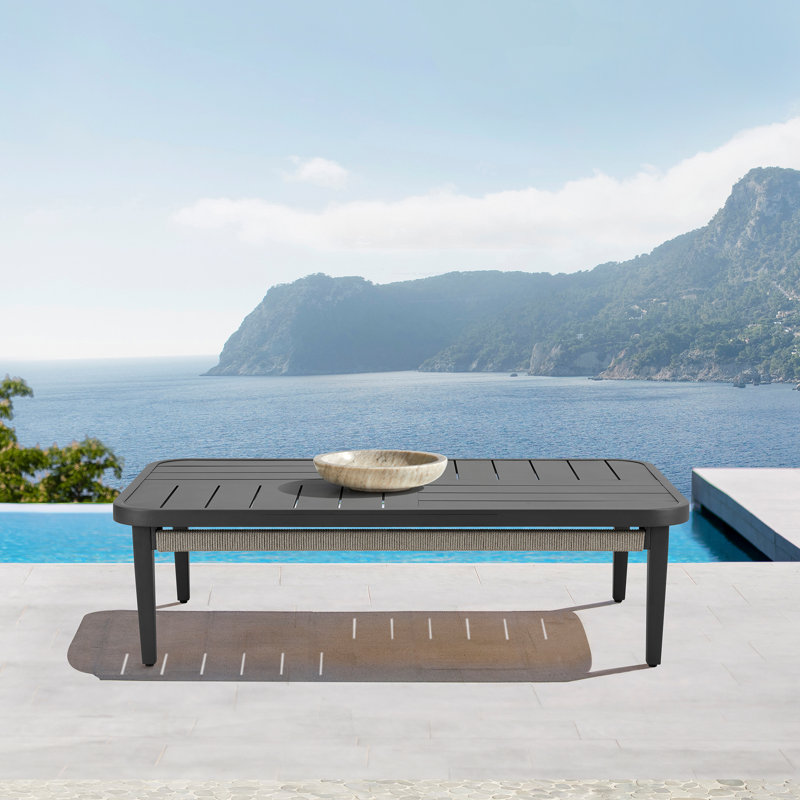 Evalyn Rectangular Metal Outdoor Coffee Table , 50'' in. W 27'' in. D