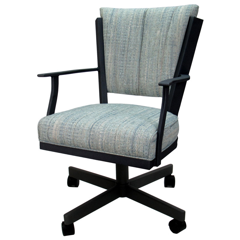 Chaise rembourrée avec accoudoirs menthe, Noir