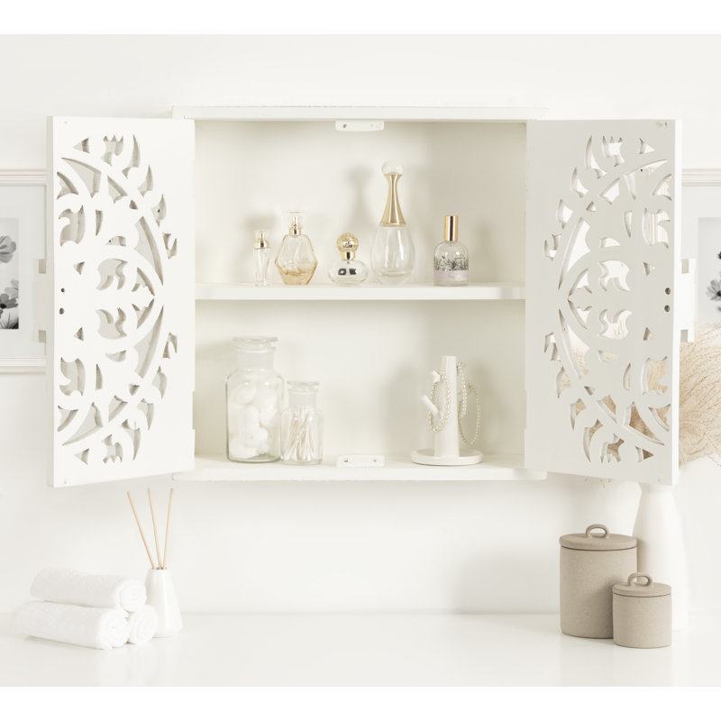 Buffet décoratif 2 portes Renard, Blanc, H 20 po x l 20 po x P 6 po