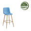 Upholstered Counter Stool with Metal Frame-471388999