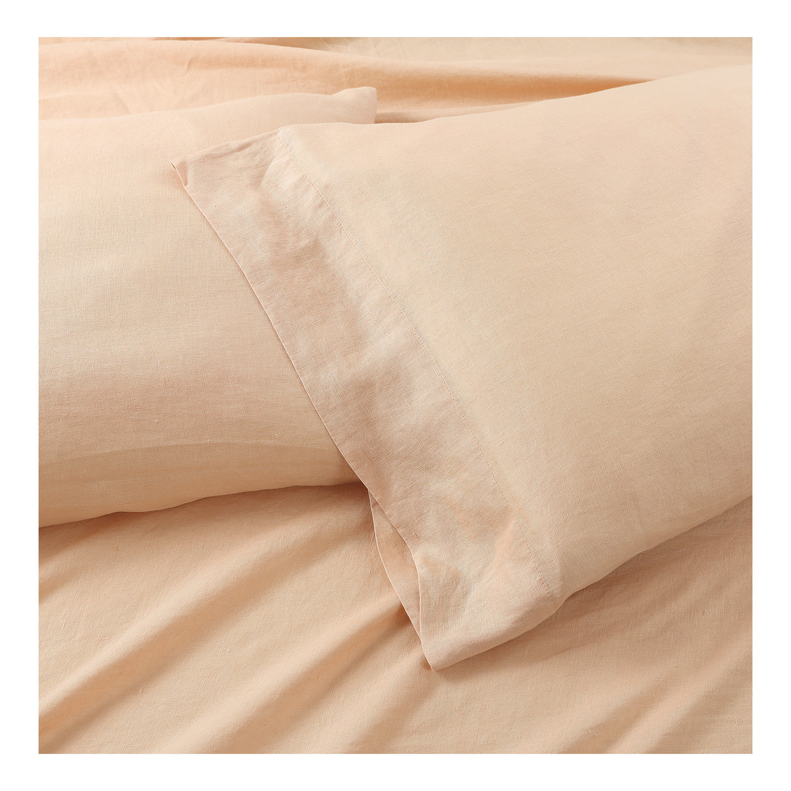 Frazier 100% Linen Machine Woven Sheet Set, King Sheet Set with 2 Pillowcases, Apricot