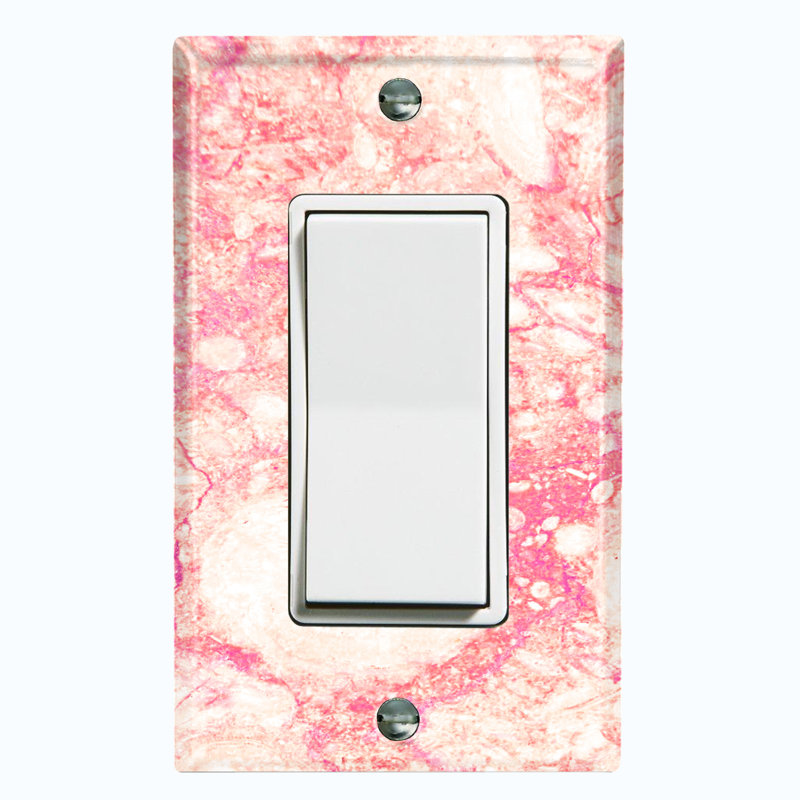 Plaque murale décorative 1-Gang, Beige / rose / blanc