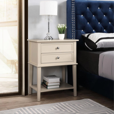 Élégante table de chevet contemporaine beige