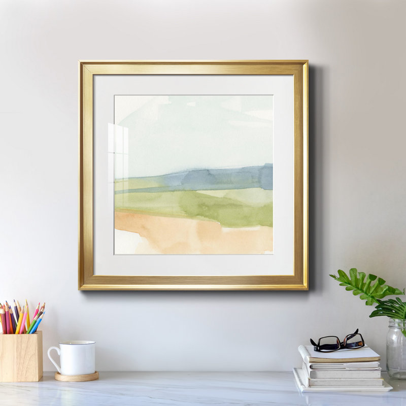 Pastel Slopes I - reproduction de cadre photo, H 17,5 po x l 17,5 po x P 1,5 po, Cadre doré