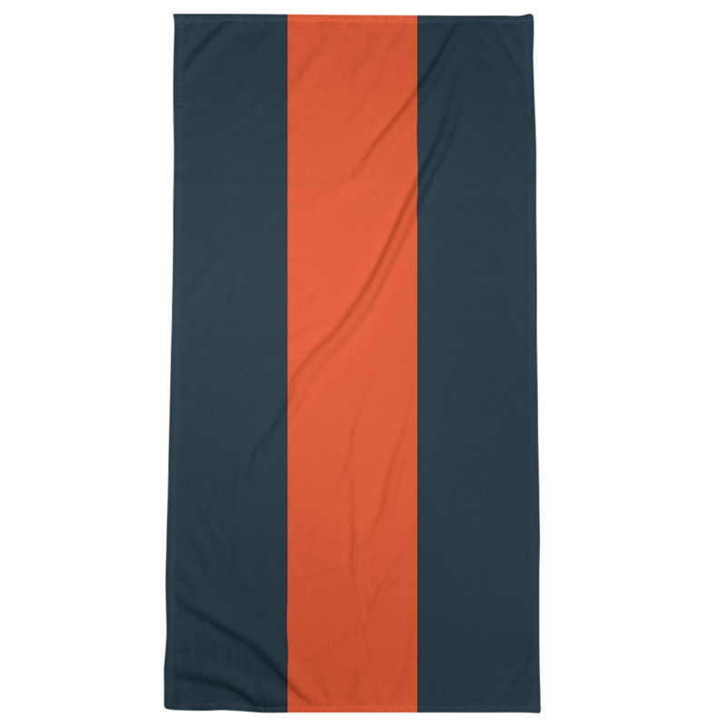 Bath Towel, Prussian Blue/Orange