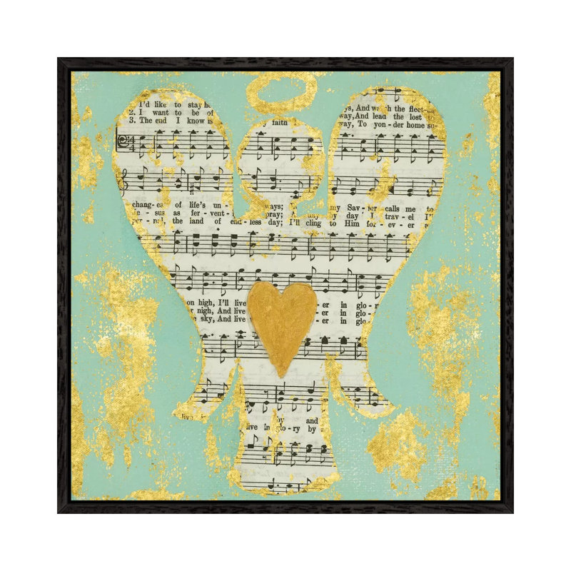 Hymnal Angel by Ashley Bradley - Print on Canvas, Black Framed, 93.98 cm H x 93.98 cm W