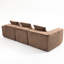 3 sièges brun avec revêtement en velours côtelé, construction entièrement compressée, coussins en mousse souple, sans assemblage, pour les espaces de vie principaux luxueux en brun, sièges, design, espaces principaux appropriés-420672214