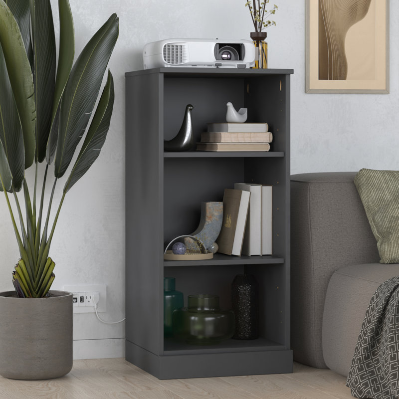 Bibliothèque 100% bois massif Palace Imports, tablettes réglables, l 16,5 po x L 35,75 po, Gris