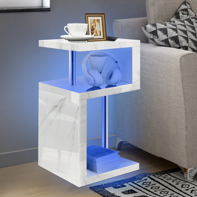 Blisswood High Gloss 75cm High Side Table With Storage