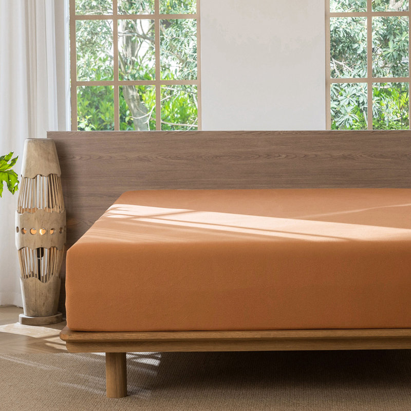 Drap-housse MooMee , Grand lit , Orange brûlé