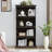3 Peice Display Cabinet Set , A 4 Tier Display Cabinet With Flip Up Glass Doors And Tall Storage Cabinet Set Of 2