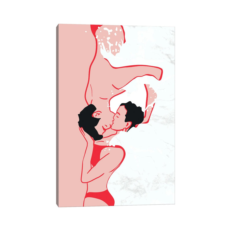 Ethereal Kiss In The Waves by Kintsugi99 - Gallery-Wrapped Canvas Giclée on Canvas, 101.6 cm H x  66.04 cm W  x  1.905 cm D