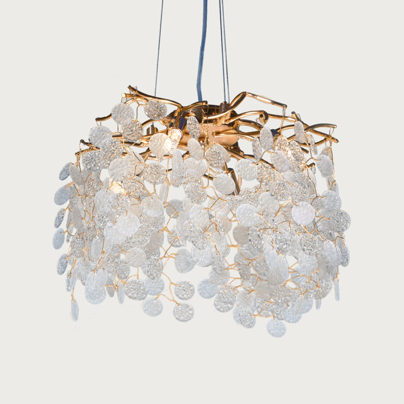 5 Light Dimmable Crystal Glass Chandelier With G9 Led Light Source