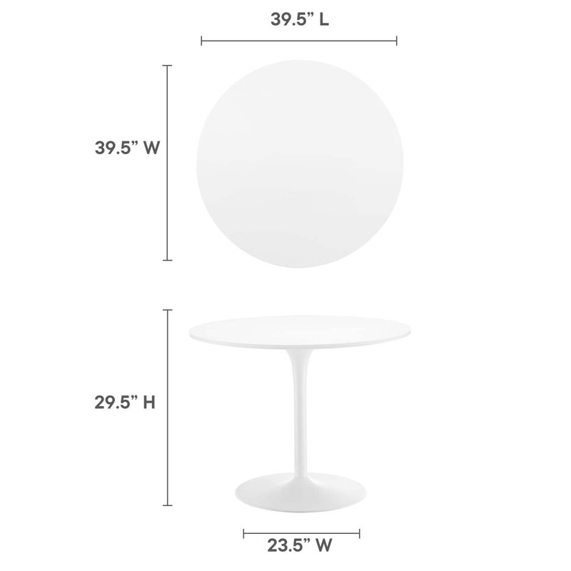 Modway Pursuit 40" Dining Table, White