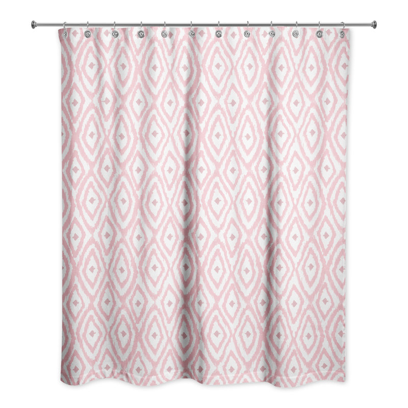 Rideau de douche géométrique simple, Rose