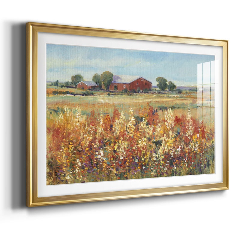 Country View II, reproduction d'art encadrée, Or, H 15 po x l 21 po x P 1,5 po
