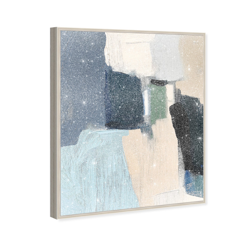 Deep Blue Mirage Canvas Abstract Print by Oliver Gal, Black Frame, 16 x 20, 21"H x 17"W, Silver Frame