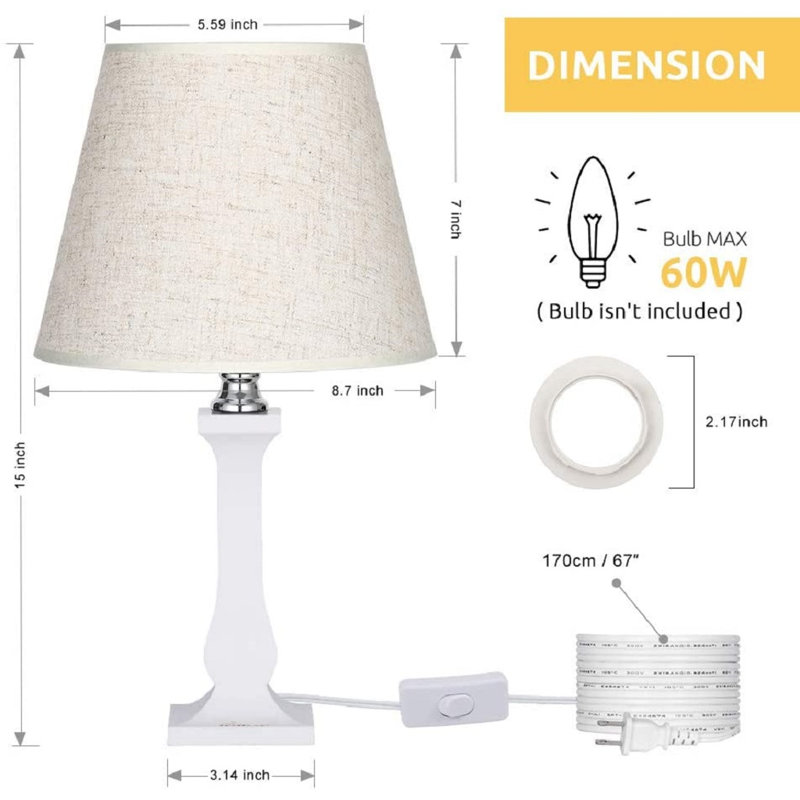 Acrylic Table Lamp, White