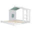 Lit simple avec tente, rideaux, tablettes de rangement latérales et lit gigogne-1404827337