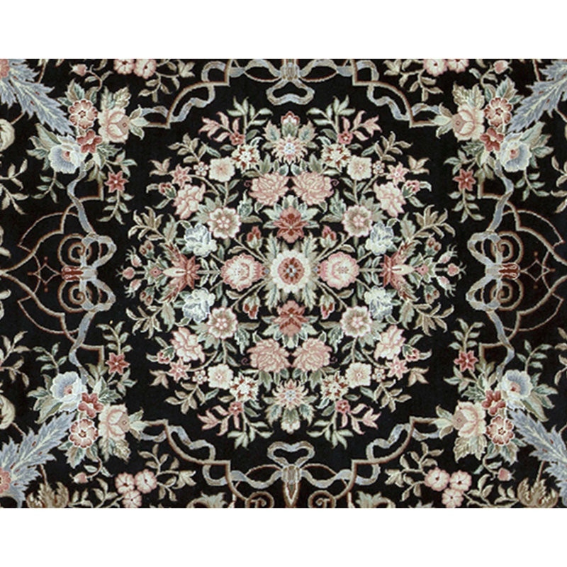 High-Quality Hand-Knotted Black Area Rug