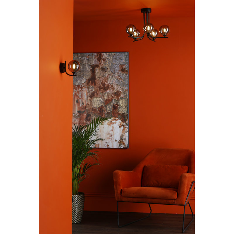 Wall Light, Smoke Glass, Satin Black