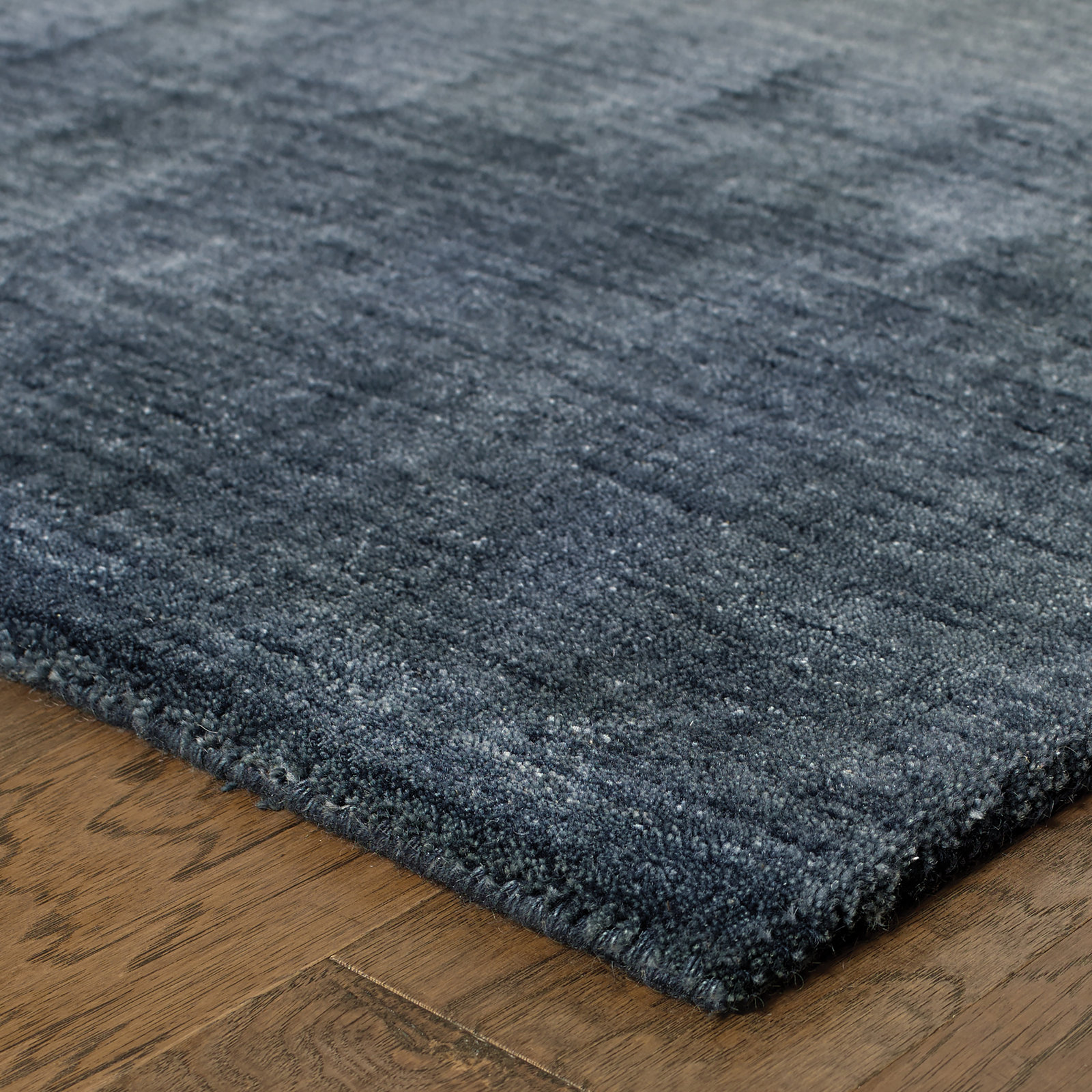 Nala Navy Hand-Tufted Wool Rug, Runner 2'6" x 8'