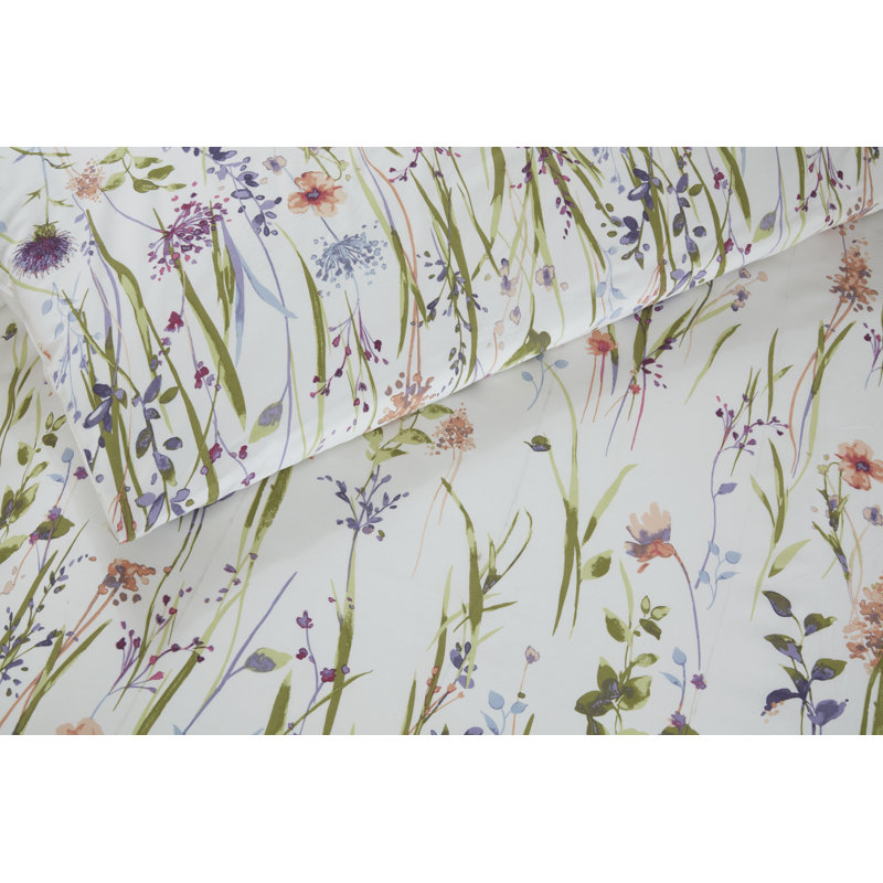Longbridge Polycotton Floral Duvet Cover Set with Pillowcases, Super King - 2 Standard Pillowcases