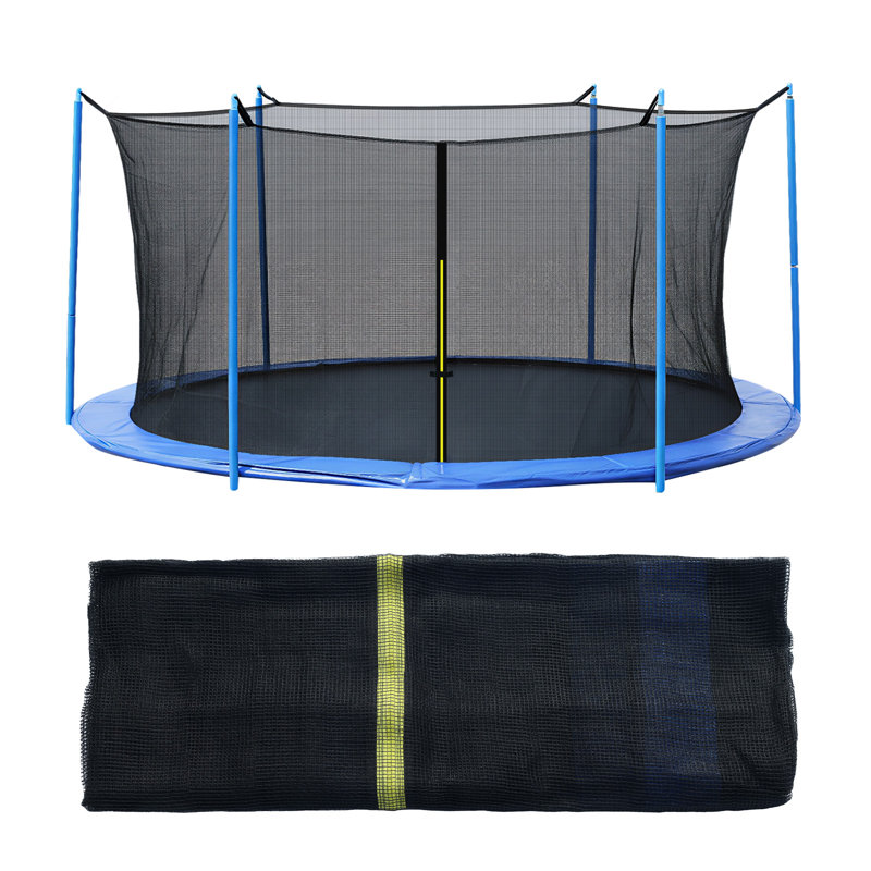 Filet de remplacement pour trampoline Aoodor avec fermeture à glissière, boucle, ficelle, H 64,8 po x l 126 po x P 126 po