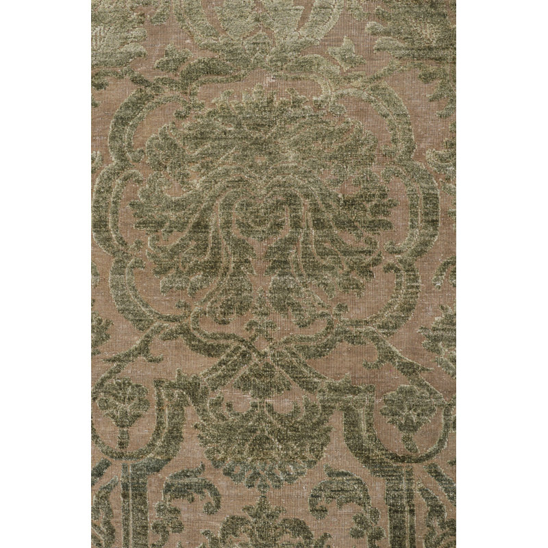 Rug & Kilim’S Oushak Style Rug In Beige-Brown And Green Floral Patterns