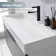 Maho 35.4 in. Rectangular White Composite Granite Stone Console Bathroom Vanity Sink
