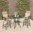 3 Pieces Patio Bar Set with Square Bar Table and 2 Textilene Swivel Bar Chairs