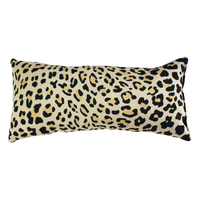 Animal Print Reversible Throw Pillow, Tan/Black