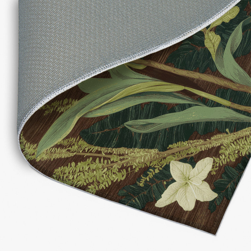 Tapis d'intérieur et d'extérieur brun Botanical, Rectangulaire 2 pi x 3 pi