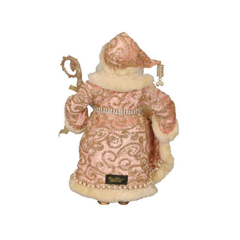 Victorian Elegance Santa Figurine with Glass Eyes, 17 Inches