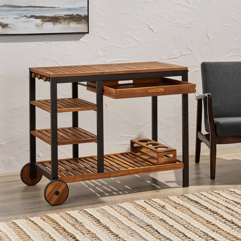 VIVLio BOIS + CART BARCART MÉTAL