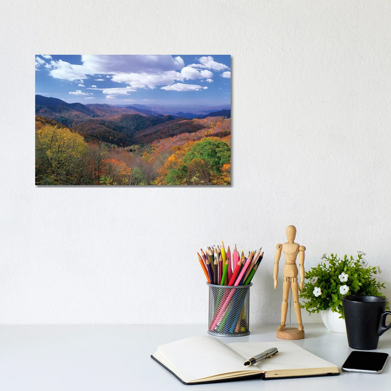 Deciduous Forest in the Autumn form Thunderstruck Ridge Overlook, Blue Ridge Parkway, North Carolina 1 Piece Wrapped Canvas Wall Art