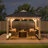 Sunjoy Wood Gazebo 11 x 11 ft. Hardtop Gazebo Cedar Wood Framed Hot Tub Gazebo with Steel and Polycarbonate Hardtop and bar Shelf