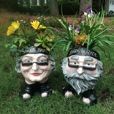 Muggly's Plants & Flowers Transportation Tropical Weather Resistant UV Resistant Stone Fiberstone Resin Garden Statue