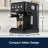 De’Longhi Stilosa 15-Bar Black Espresso Machine with Steam Wand and Programmable Shot Volume