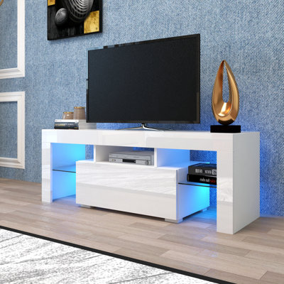 Galatea TV Stand with LED RGB Lights,Flat Screen TV Cabinet, Gaming Consoles -  Wrought Studioâ¢, 7B2D356A9B554D93A84F055A4E34B55A