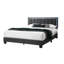 Lit pour grand lit moderne, laine gris anthracite, capitonnage, sans sommier, tête de lit à tête de lit en laine, meubles de chambre à coucher,