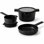 Alva Neat 5-Piece Stackable Ceramic Nonstick Cookware Set with Glass Lids