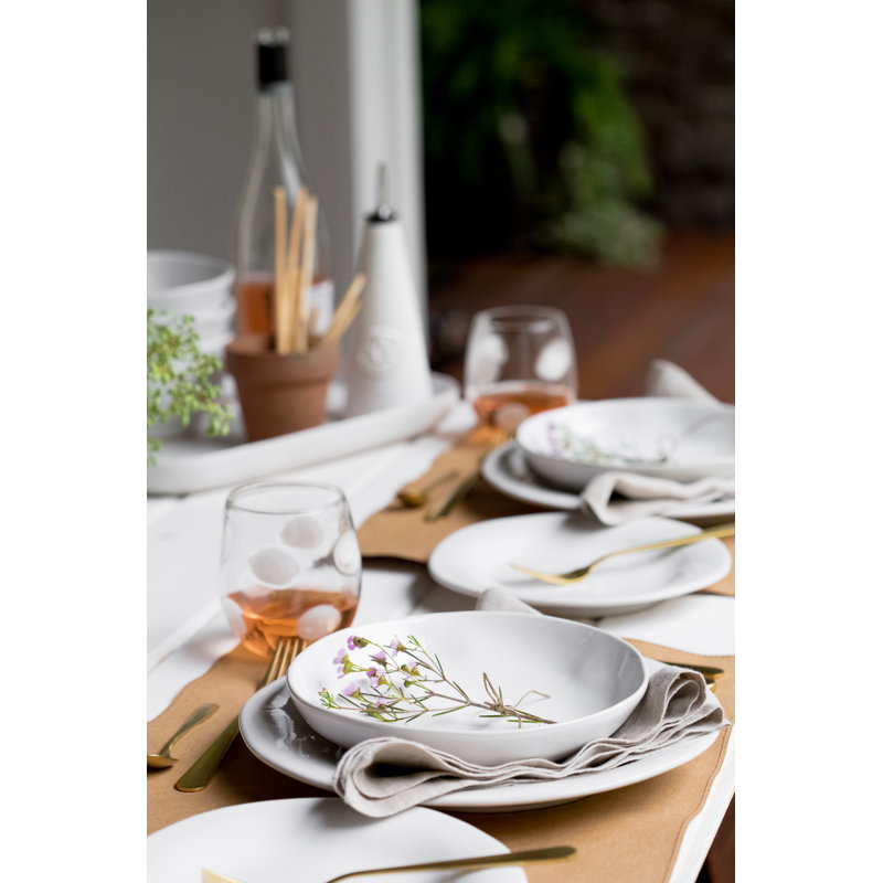 Drop Handmade Stemless Wine Glass, White
