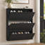 Armoire murale simple en métal noir avec 3 tiroirs de rangement rabattables pour la décoration du vestibule