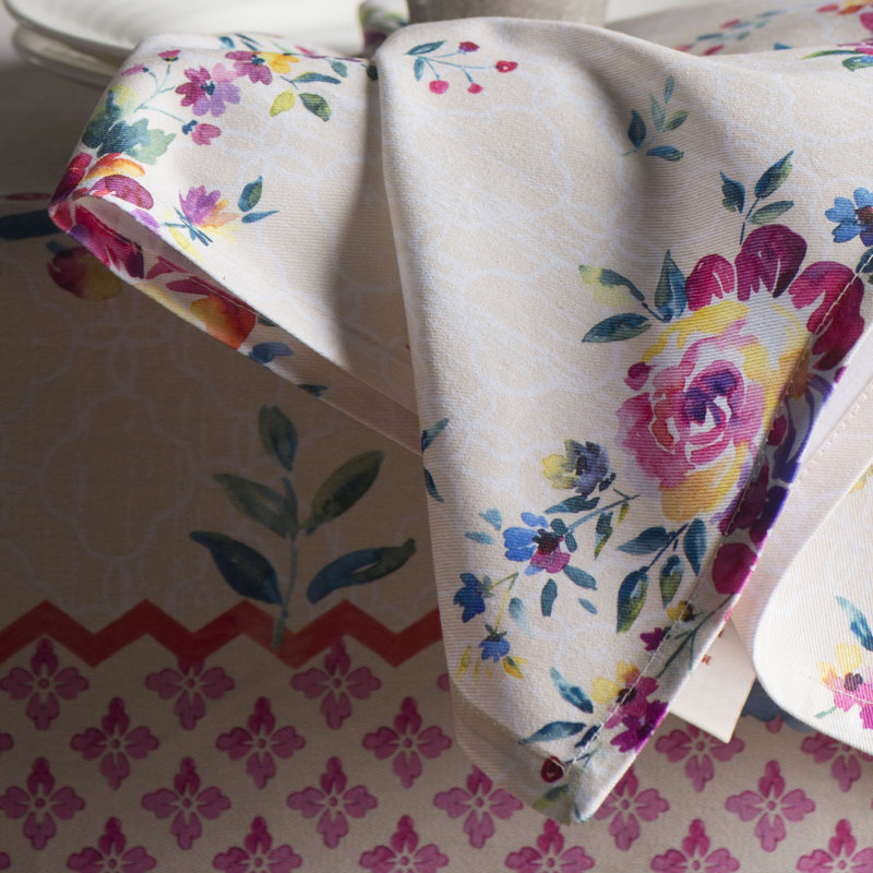 Cotton Floral Square Napkin